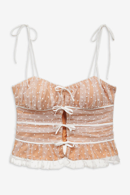 Devon Dot Bustier — White