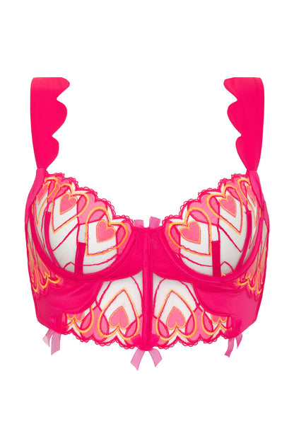 Graphic Hearts Bustier — Pink