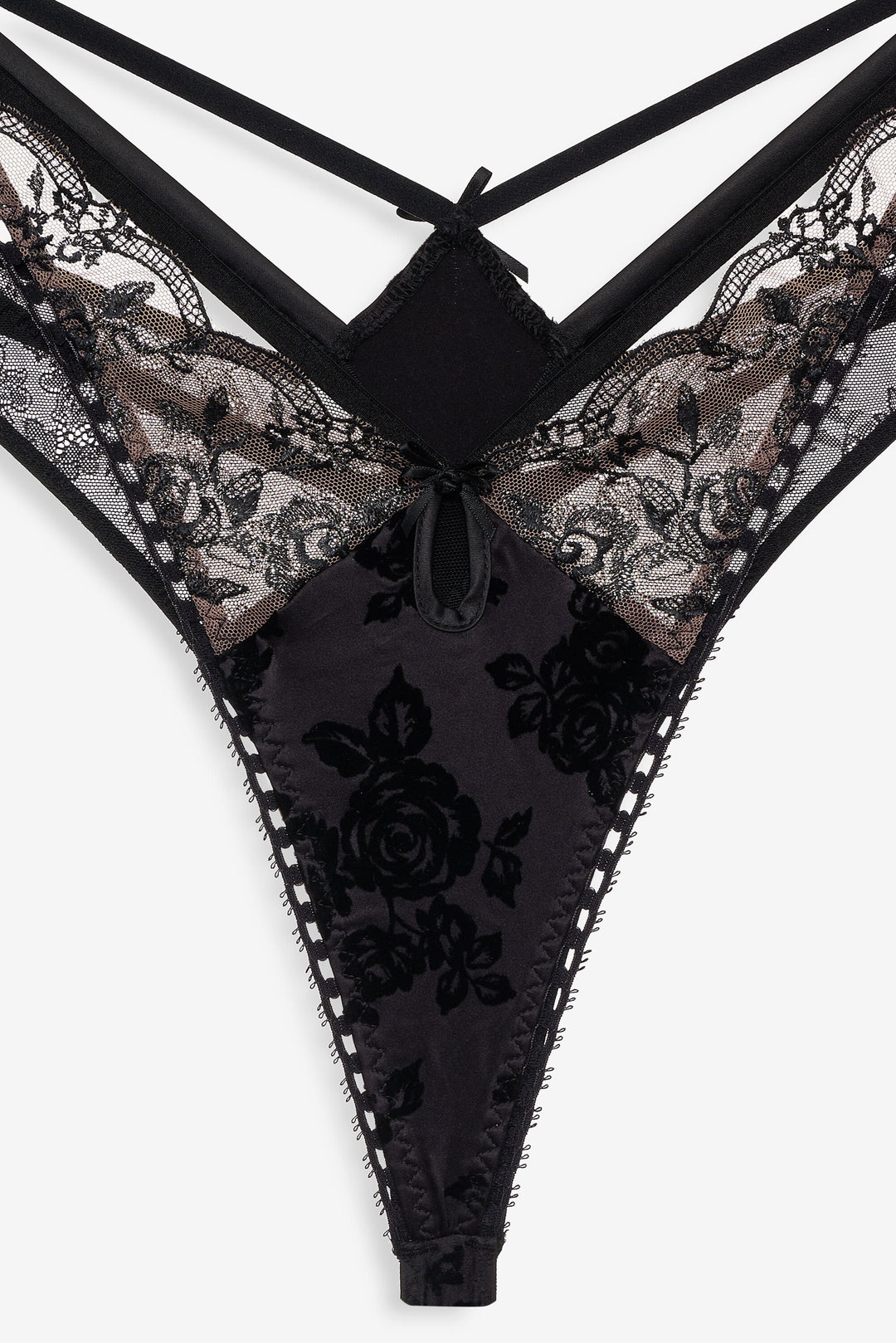 Sonia Double Layer Thong Panty — Black