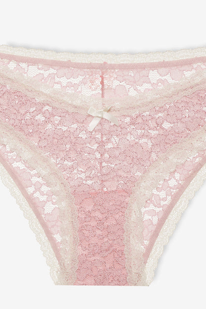 Pamela Stretch Lace Cheeky Panty — Pink