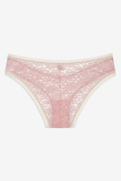 Pamela Stretch Lace Cheeky Panty — Pink