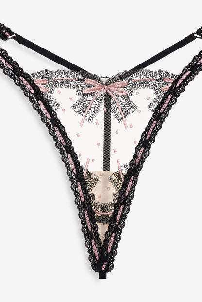 Love Letters Thong Panty — Black