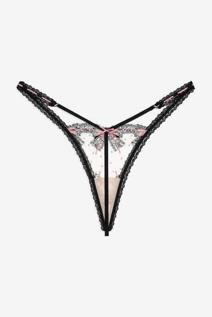 Love Letters Thong Panty — Black