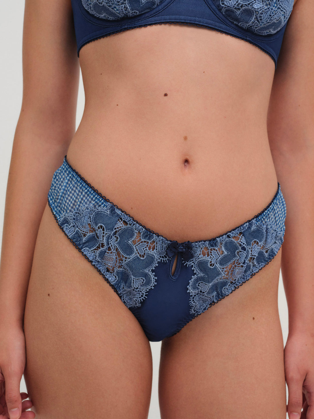 Denim Hearts High Waisted Panty — Blue