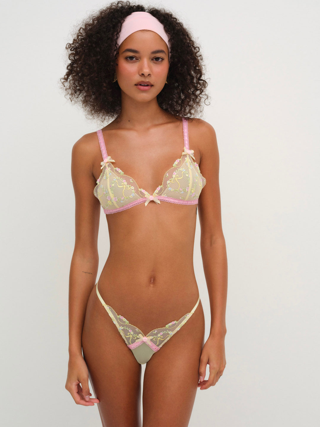Sunny Bouquet Thong Panty — Multi Yellow
