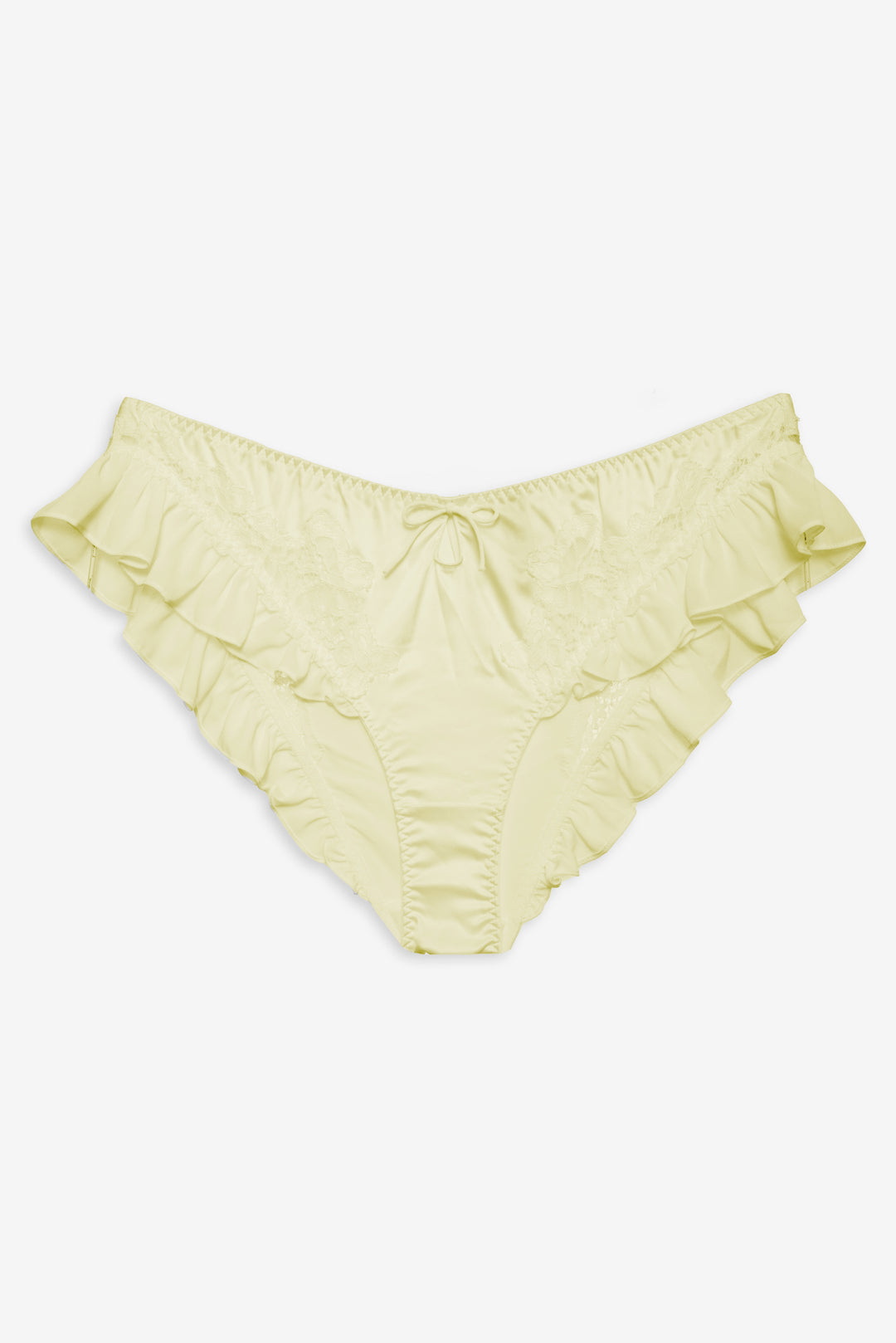 Butterfly Lace Ruffle Cheeky Panty — Yellow