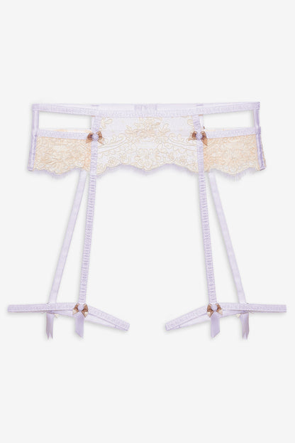 Victoria Lace Garter Belt — Cream