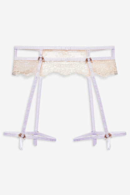 Victoria Lace Garter Belt — Cream