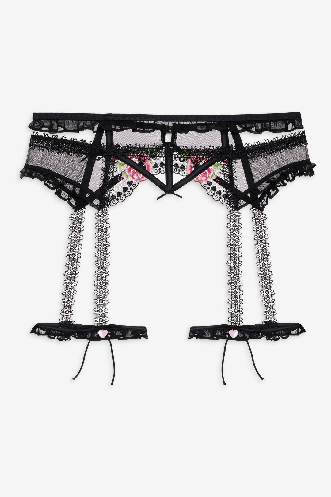 Love Garden Garter Belt — Black