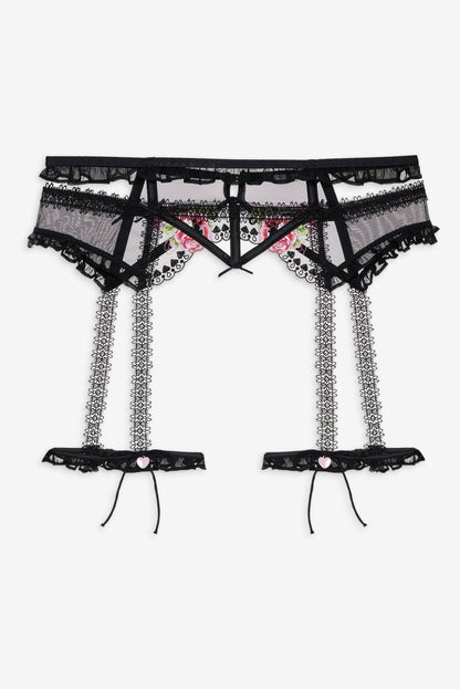 Love Garden Garter Belt — Black