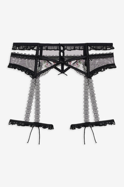 Love Garden Garter Belt — Black