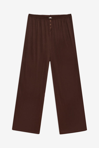 Elliana Wide Leg Pant — Chocolate