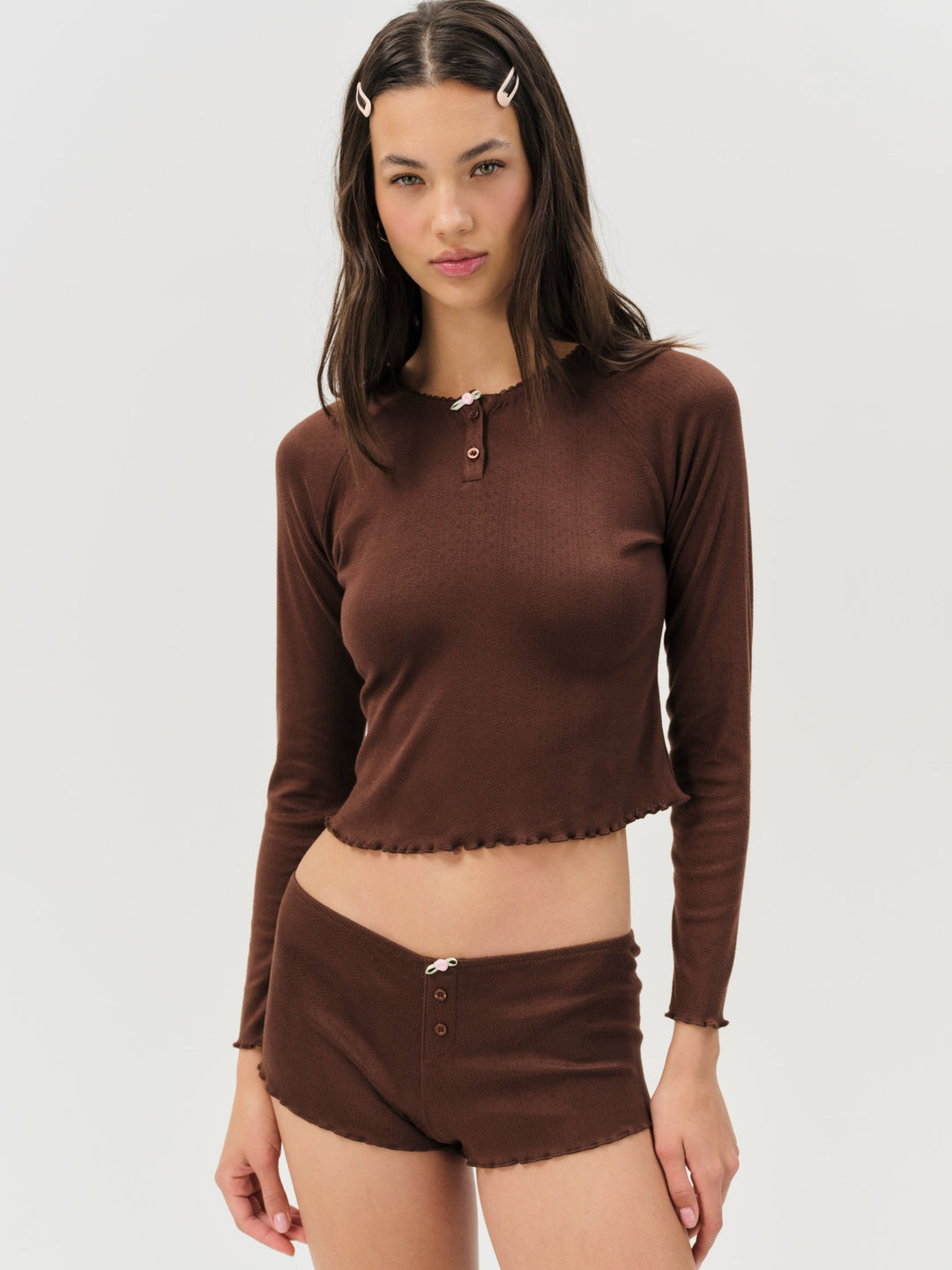Elliana Sleep Short — Chocolate