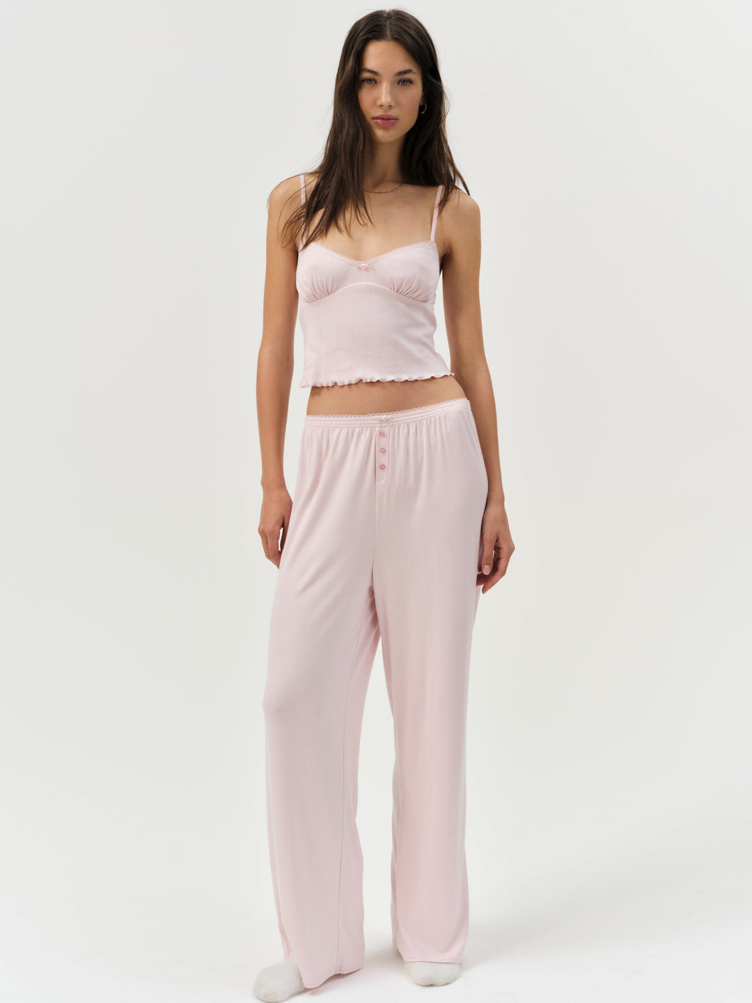 Elliana Sleep Top — Dusty Pink