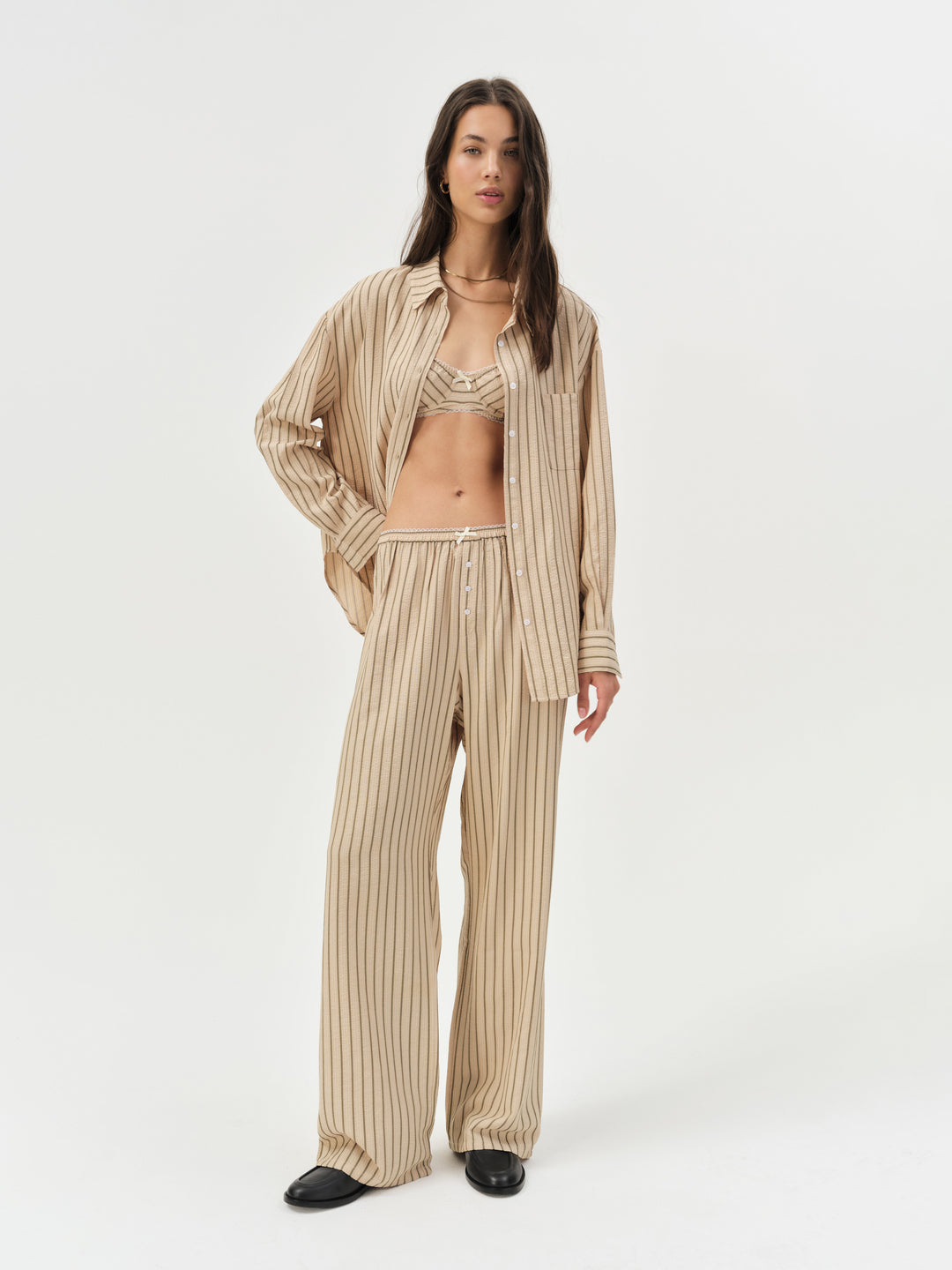 Mindy Wide Leg Pant — Brown