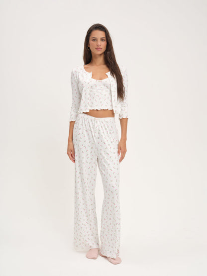Elliana Wide Leg Pant — White