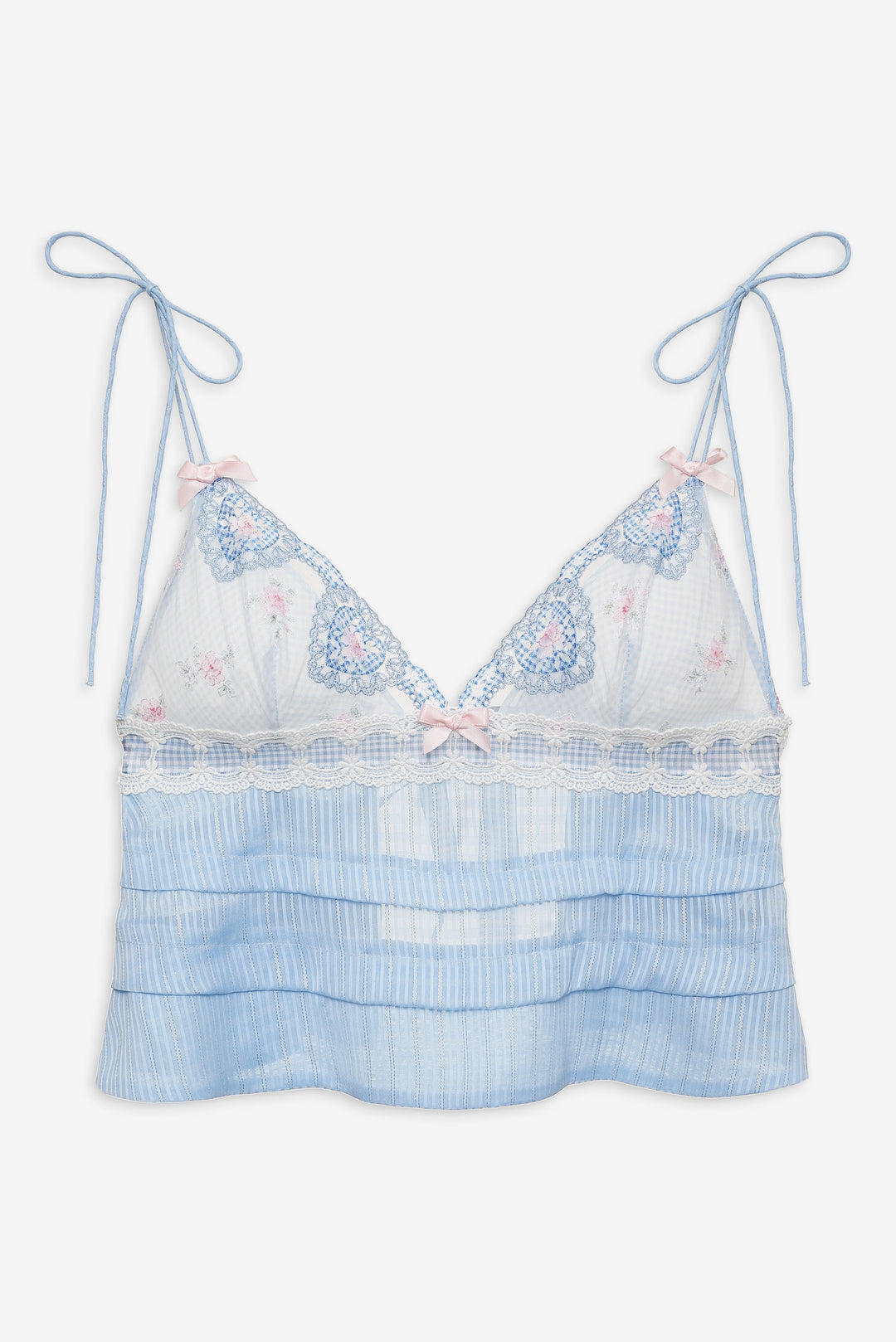 Dainty Doily Sleep Top — Blue