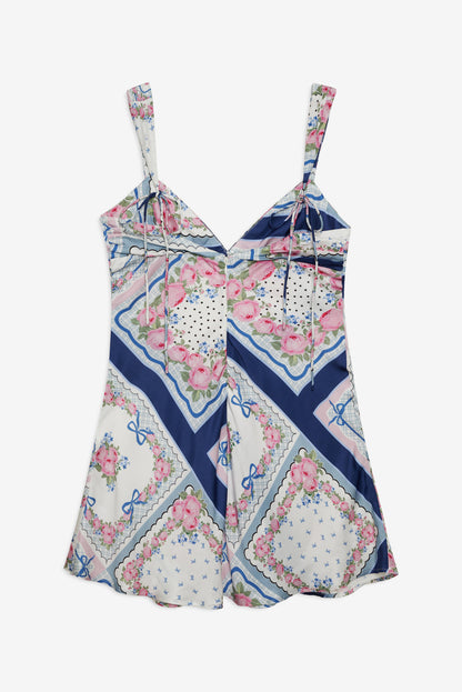 Summer Scarf Mini Dress — Blue