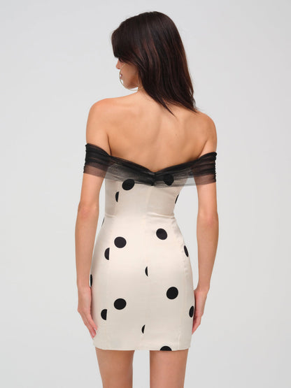 Dorothy Dot Mini Dress — Cream