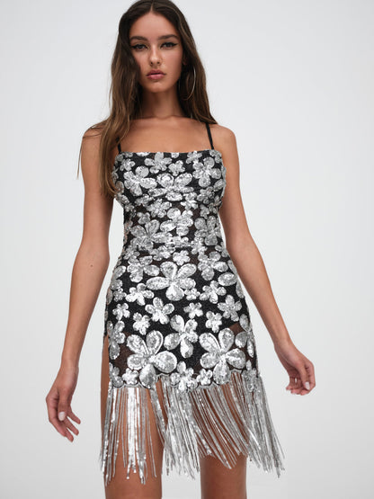 Colette Mini Dress — Silver