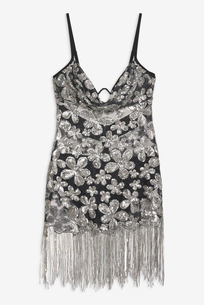 Colette Mini Dress — Silver