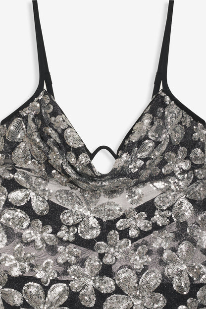 Colette Mini Dress — Silver