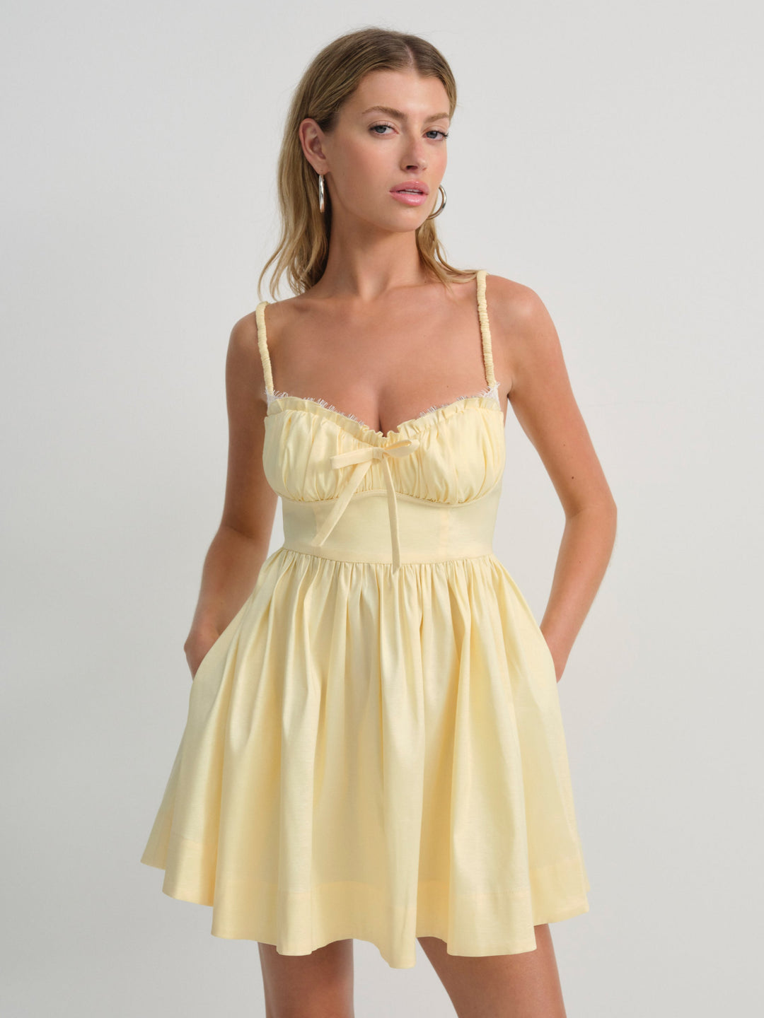 Doris Mini Dress — Yellow