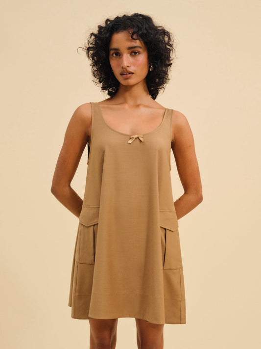 Elanah Mini Dress — CAMEL
