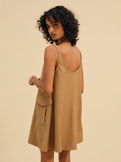 Elanah Mini Dress — CAMEL