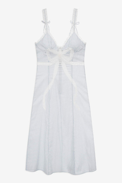 Bluebell Gingham Midi Dress — Blue