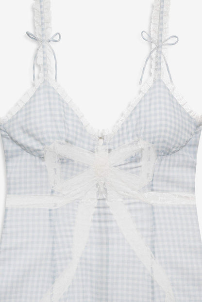 Bluebell Gingham Midi Dress — Blue
