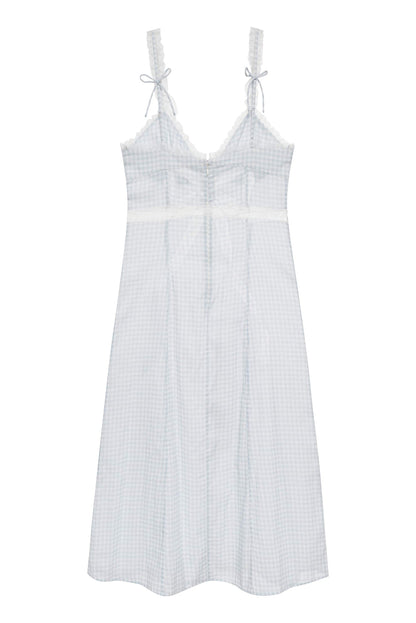 Bluebell Gingham Midi Dress — Blue