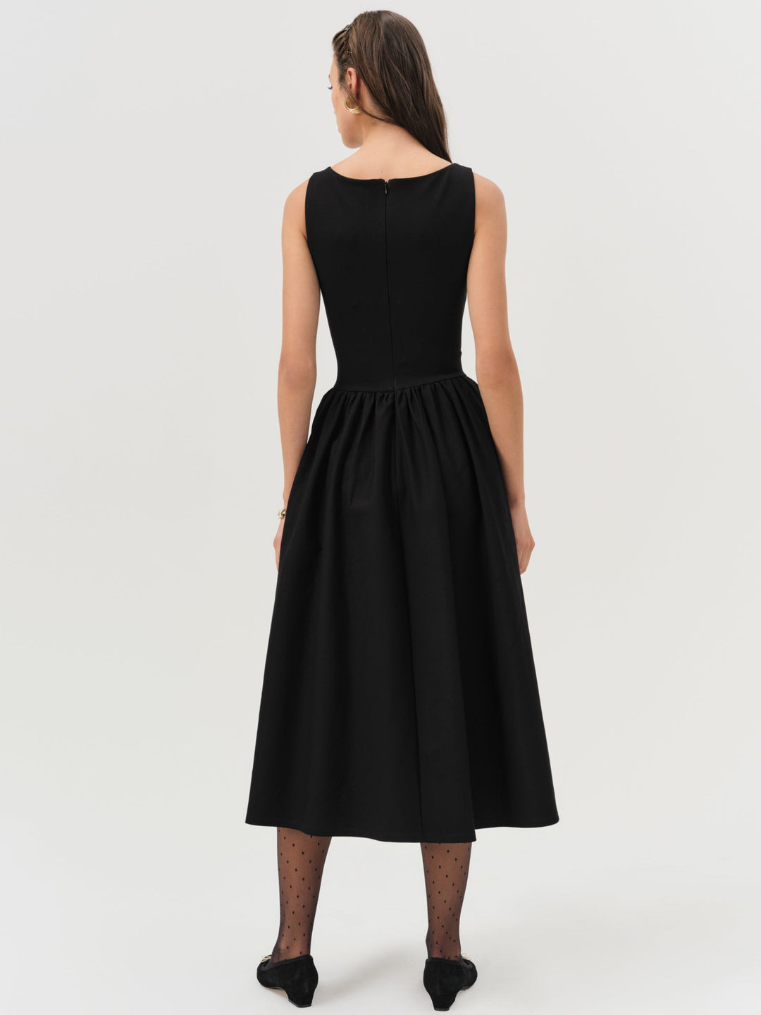 Anika Midi Dress — Black