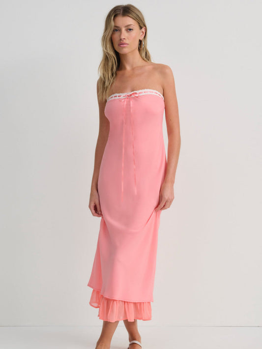 Daisy Mae Midi Dress — Coral