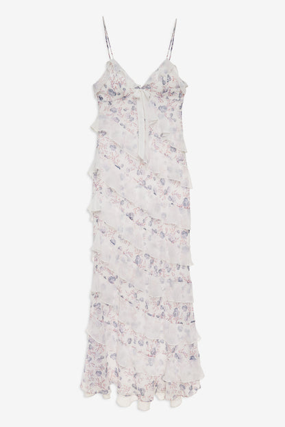 Debby Ruffled Maxi Dress — White