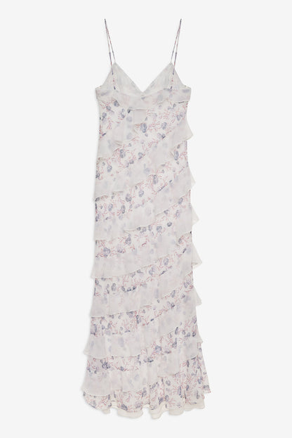Debby Ruffled Maxi Dress — White